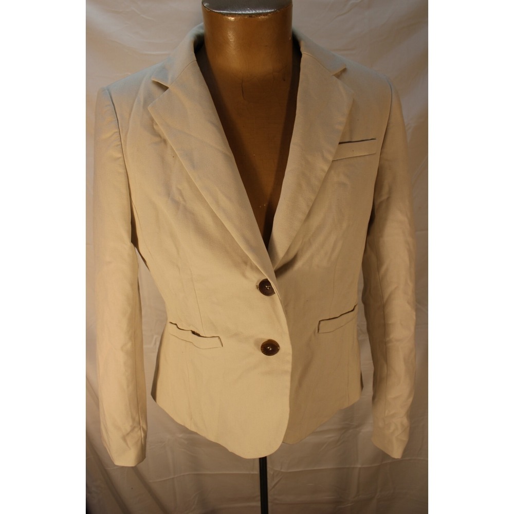 Jones New York Blazer‎ Women Size 6 Beige Two Button